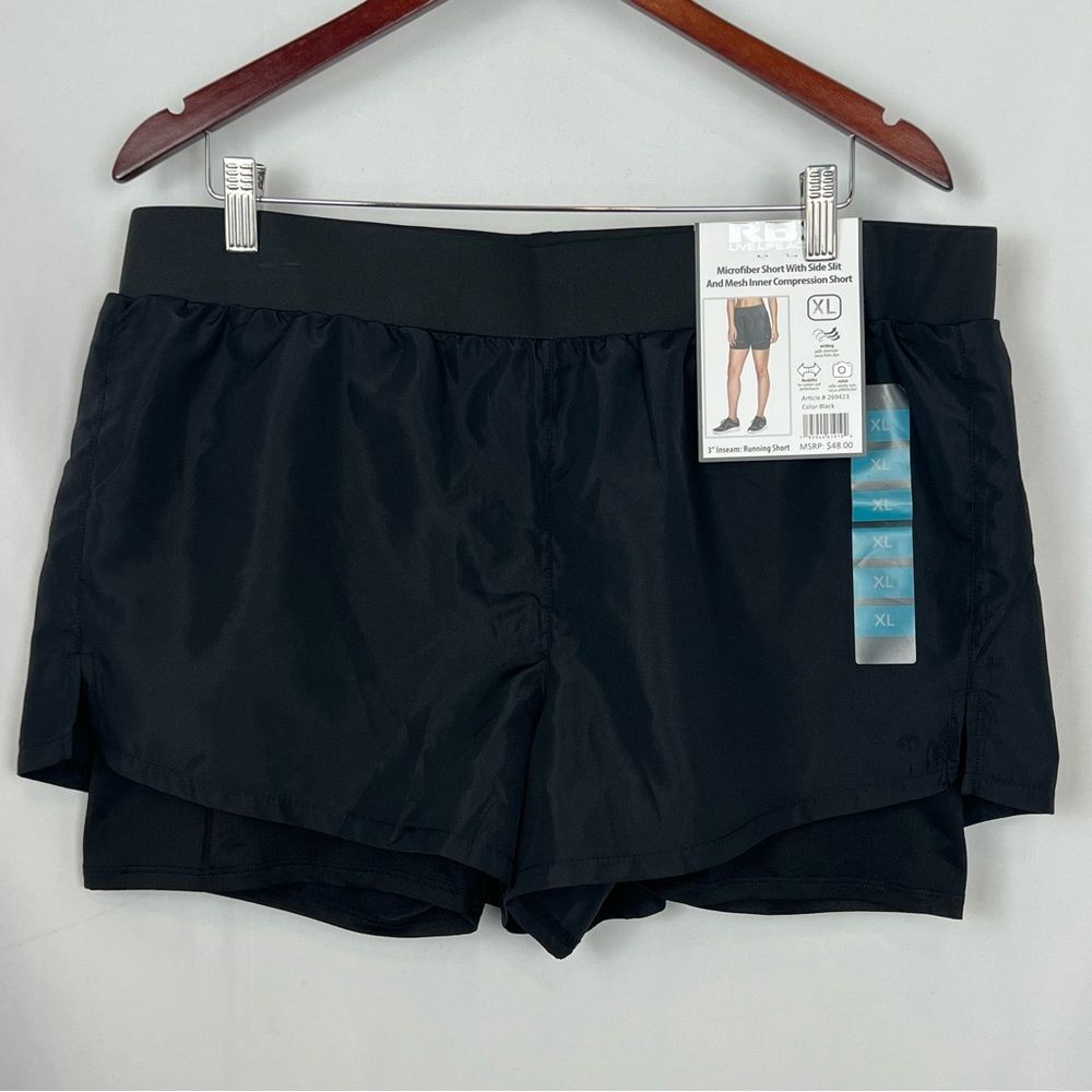 RBX Black Athletic Shorts Lightweight Elastic Waist
